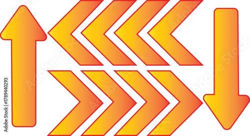 Traffic directional arrows sign vectors.