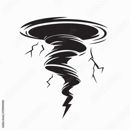 Tornado Lightning Thunder Logo Vector Isolated on white background