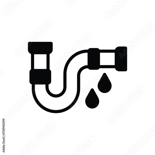 Black solid icon for  plumbing system