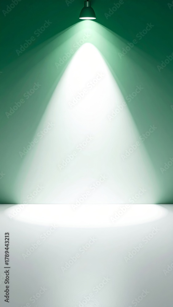 Obraz premium Green Studio Background with Spotlight