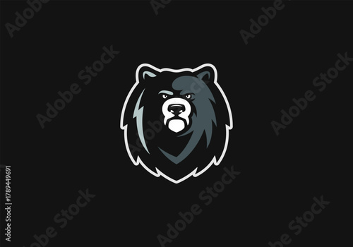 Grizzly Bear Mascot Illustration Logo Design Vector Template