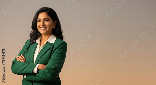 indian businesswoman standing confidently At office