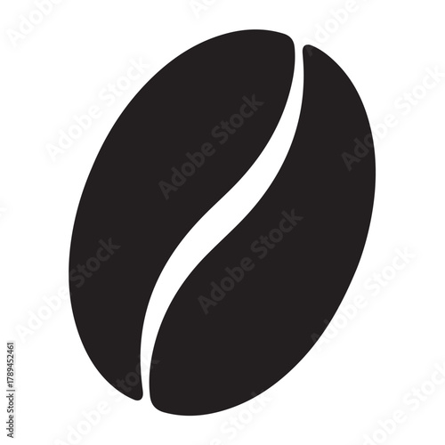 One coffee bean been silhouette vector flat illustration design