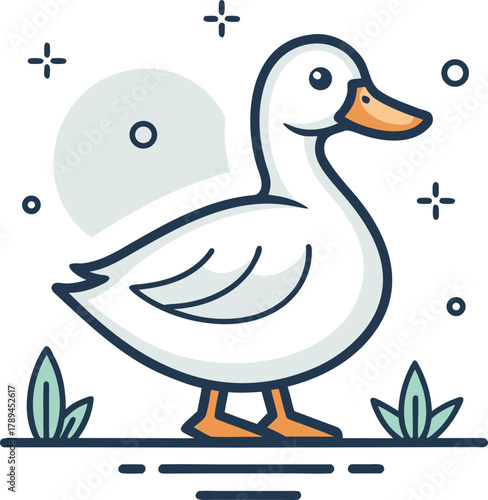 duck vector icon logo rubber duck sunglasses cartoon character illustration bird farm animal doodle symbol design