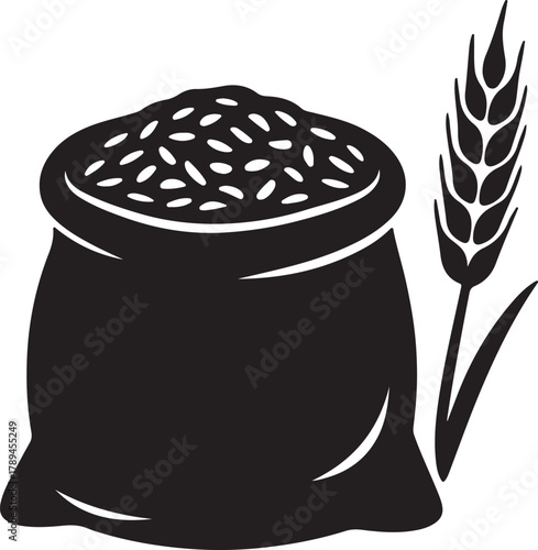  bag of grain rice wheat seed illustration
