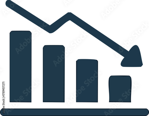Declining Stock Chart Illustration Showing Financial Downturn