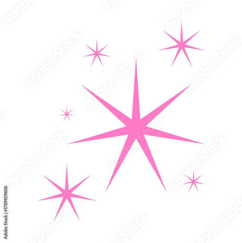 Pink Sparkle Star Icon Vector illustration
