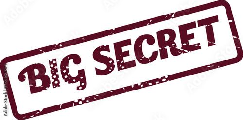 Intriguing Big Secret Grunge Rubber Stamp Revealing Confidentiality and Hidden Information