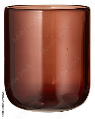 Amber glass candle jar cut out isolated transparent background