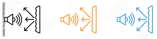 Soundproof icon vector. noise reduction and echo control symbol. vector illustration.