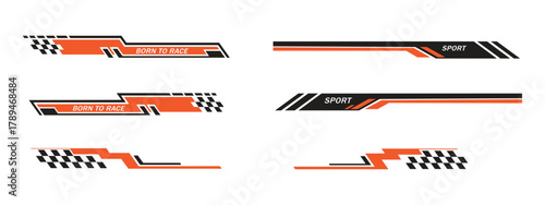Sport racing stripes car stickers icon vector. vinyl decal templates symbol. vector illustration.