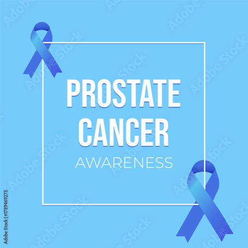 Prostate cancer awareness card. Male health awareness. Support and solidarity concept. Vector illustration.