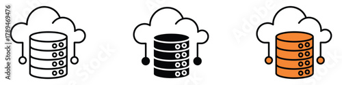 Cloud database icon vector. Effortless data backup with cloud servers symbol. vector illustration.