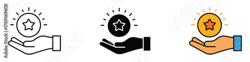 Earn point icon vector. achievement, awards, and excellence symbol. vector illustration.