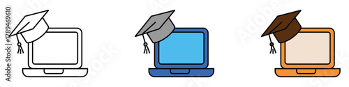 E learning icon vector. education technology and distance learning symbol. vector illustration.