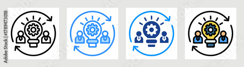 Lean Management Icon Collection Set Multiple Style