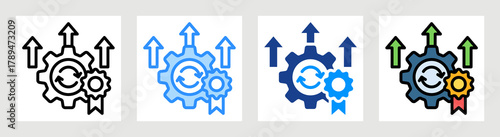 Operational Excellence Icon Collection Set Multiple Style