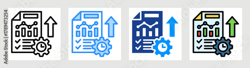 Productivity Report Icon Collection Set Multiple Style