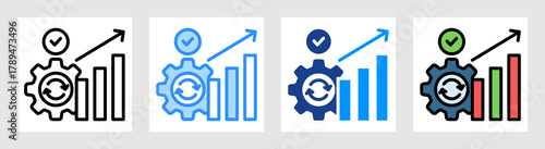 Process Improvement Icon Collection Set Multiple Style