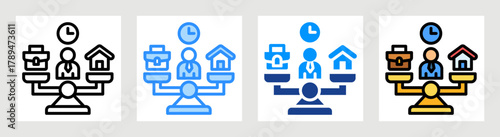 Work Life Balance Icon Collection Set Multiple Style