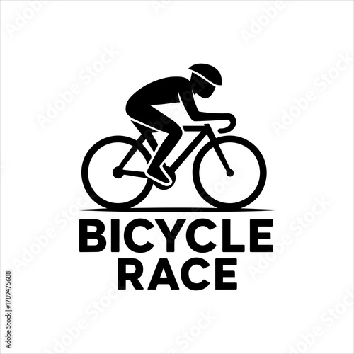 Iconic Silhouette of a Cyclist in Motion, Representing the Thrill and Competition of a Bicycle Race Event