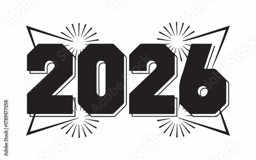 Celebrate upcoming 2026 with vibrant graphic design, perfect for new year announcements and festive themes