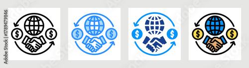 International Trade Icon Collection Set Multiple Style