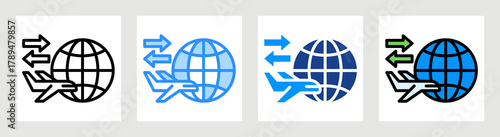 Global Export Icon Collection Set Multiple Style