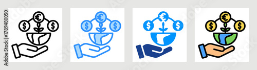 Foreign Investment Icon Collection Set Multiple Style