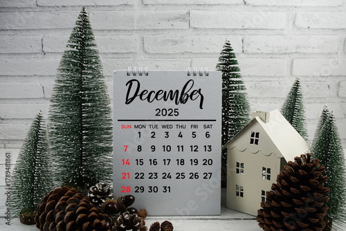 December 2025 annual monthly desk calendar for planning and management