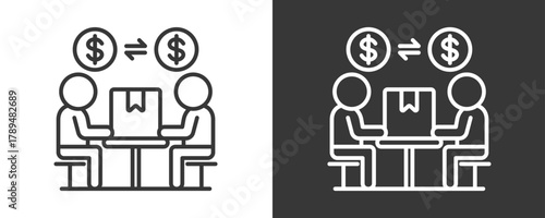 Transaction Icon Set Vector Collection Isolated In Black And White