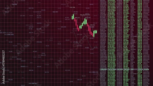 Stock Market Data Analysis Displaying Price Movements and Trading Volume with Indicators and Time Series Graphs in a Coloured Grid Format