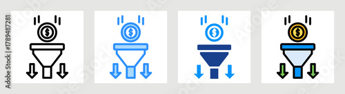 Sales Funnel Icon Collection Set Multiple Style