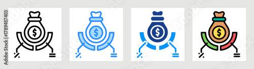 Financial Ratio Icon Collection Set Multiple Style
