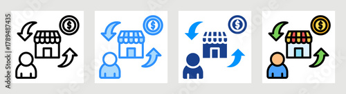 Direct Marketing Icon Collection Set Multiple Style