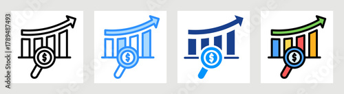 Financial Analysis Icon Collection Set Multiple Style