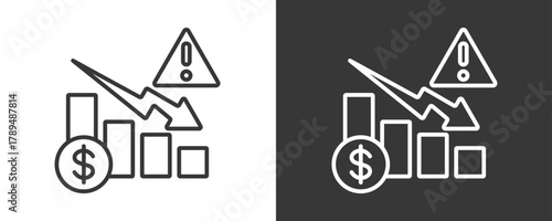 Profit Loss Icon Set Vector Collection Isolated In Black And White