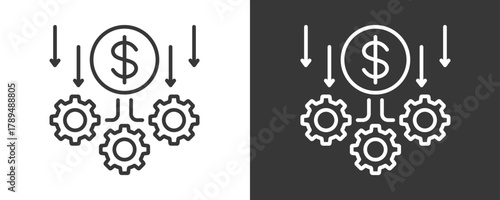 Operational Cost Icon Set Vector Collection Isolated In Black And White