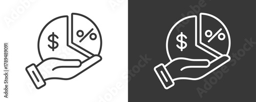 Profit Margin Icon Set Vector Collection Isolated In Black And White