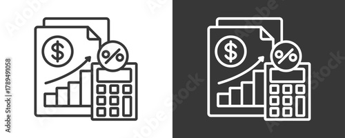 Financial Statement Icon Set Vector Collection Isolated In Black And White
