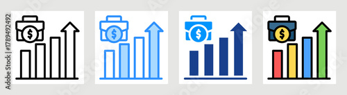Business Growth Icon Collection Set Multiple Style