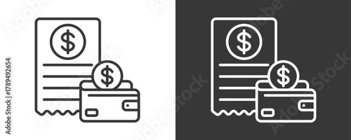 Expense Icon Set Vector Collection Isolated In Black And White