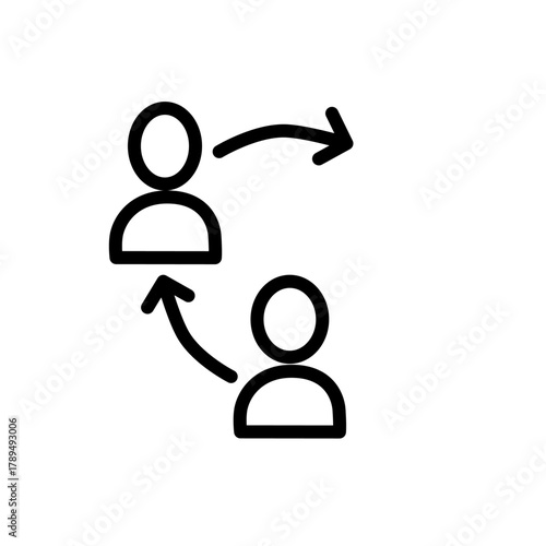 Teamwork and management line icons collection. Vector illustration