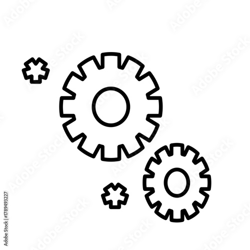 Teamwork and management line icons collection. Vector illustration