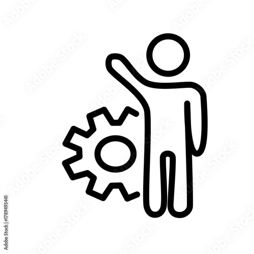 Teamwork and management line icons collection. Vector illustration