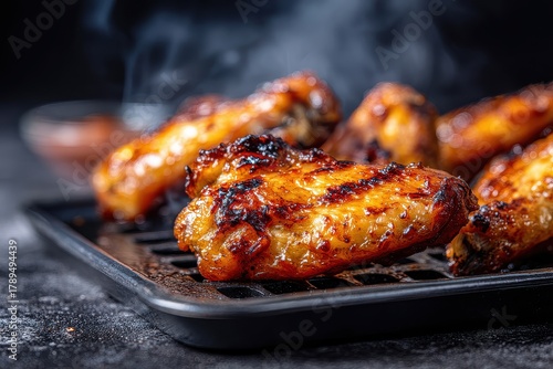 Wallpaper Mural Juicy Chicken Wings Cooked in Air Fryer Close-Up Delicious Details Torontodigital.ca