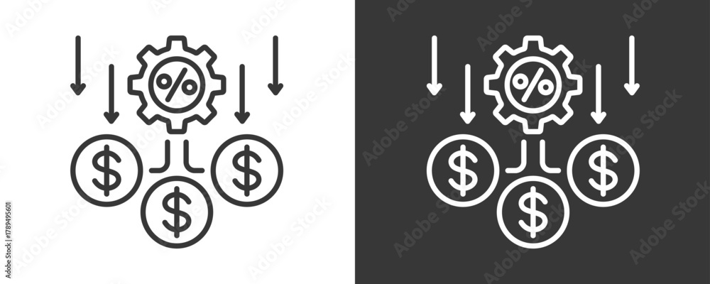 Fototapeta premium Dividend Icon Set Vector Collection Isolated In Black And White