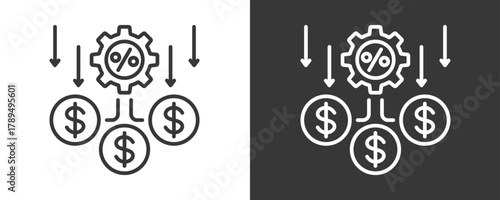 Dividend Icon Set Vector Collection Isolated In Black And White