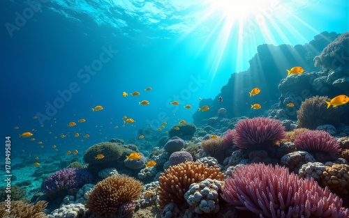 Wallpaper Mural Vibrant coral reef ecosystem. High quality Torontodigital.ca