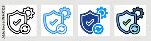 Security Patch Icon Collection Set Multiple Style